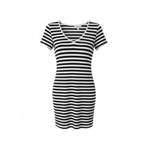 Banana Republic Black and White Striped Mini Dress